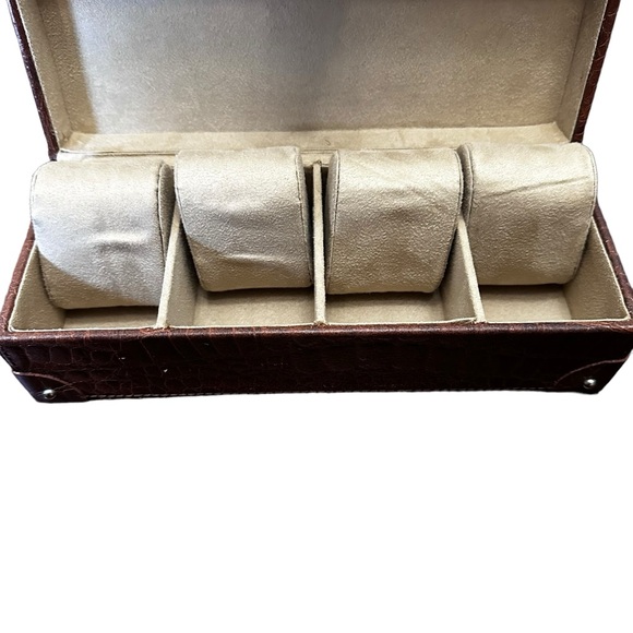 4 SLOT WATCH BOX DISPLAY CASE ORGANIZER - Picture 7 of 11